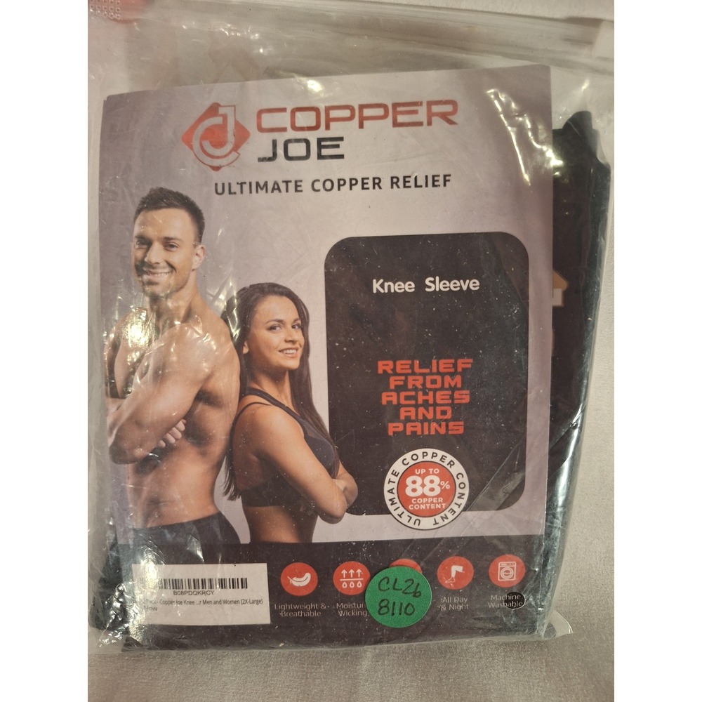 Copper Joe Ultimate Copper Relief Knee Sleeve 2 Pack Black Unisex 2XL B08PDQKRCY